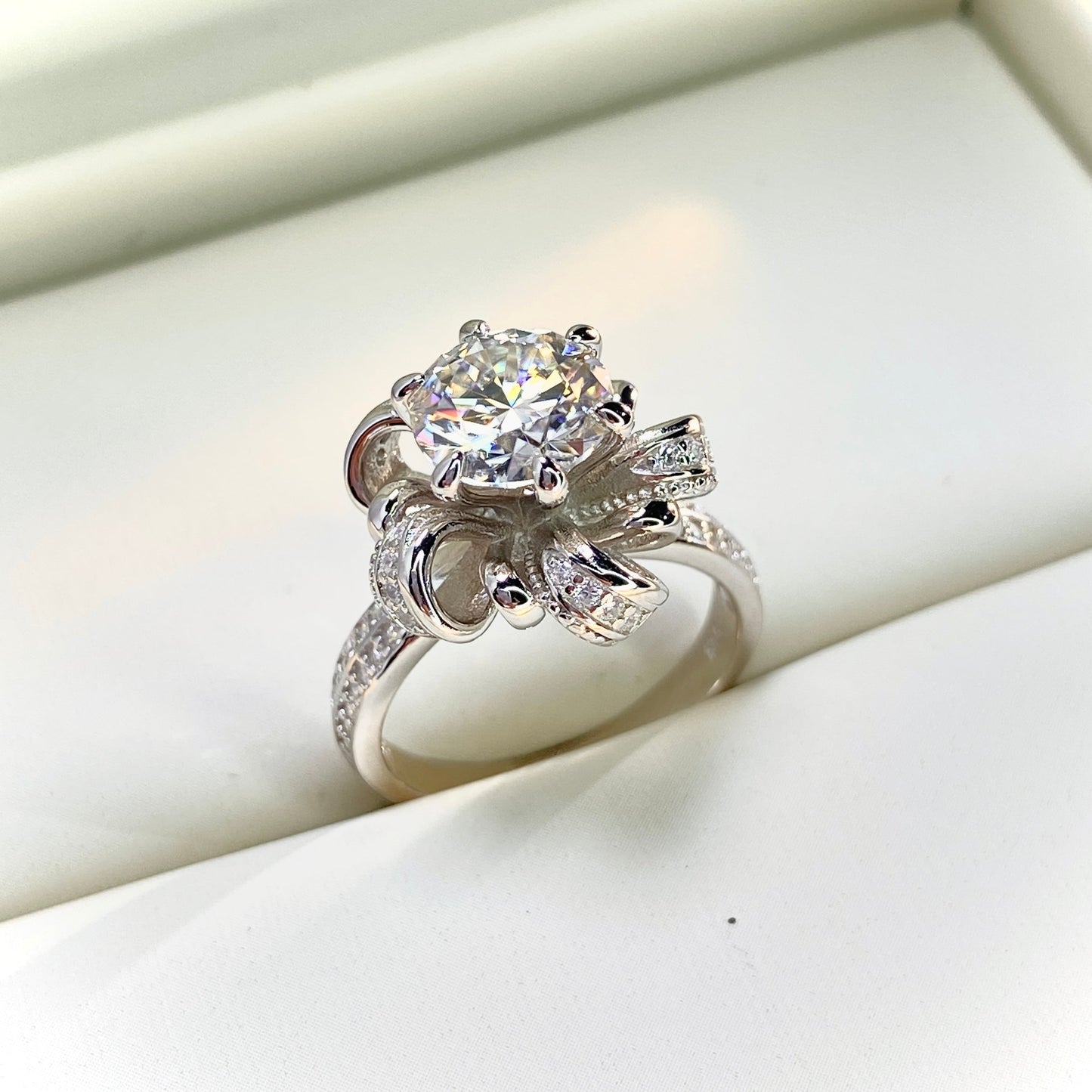 BEEUYOO 925 Sterling Silver Moissanite rings