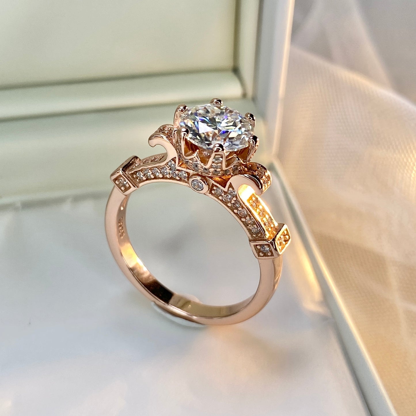 BEEUYOO 925 Sterling Silver Moissanite rings
