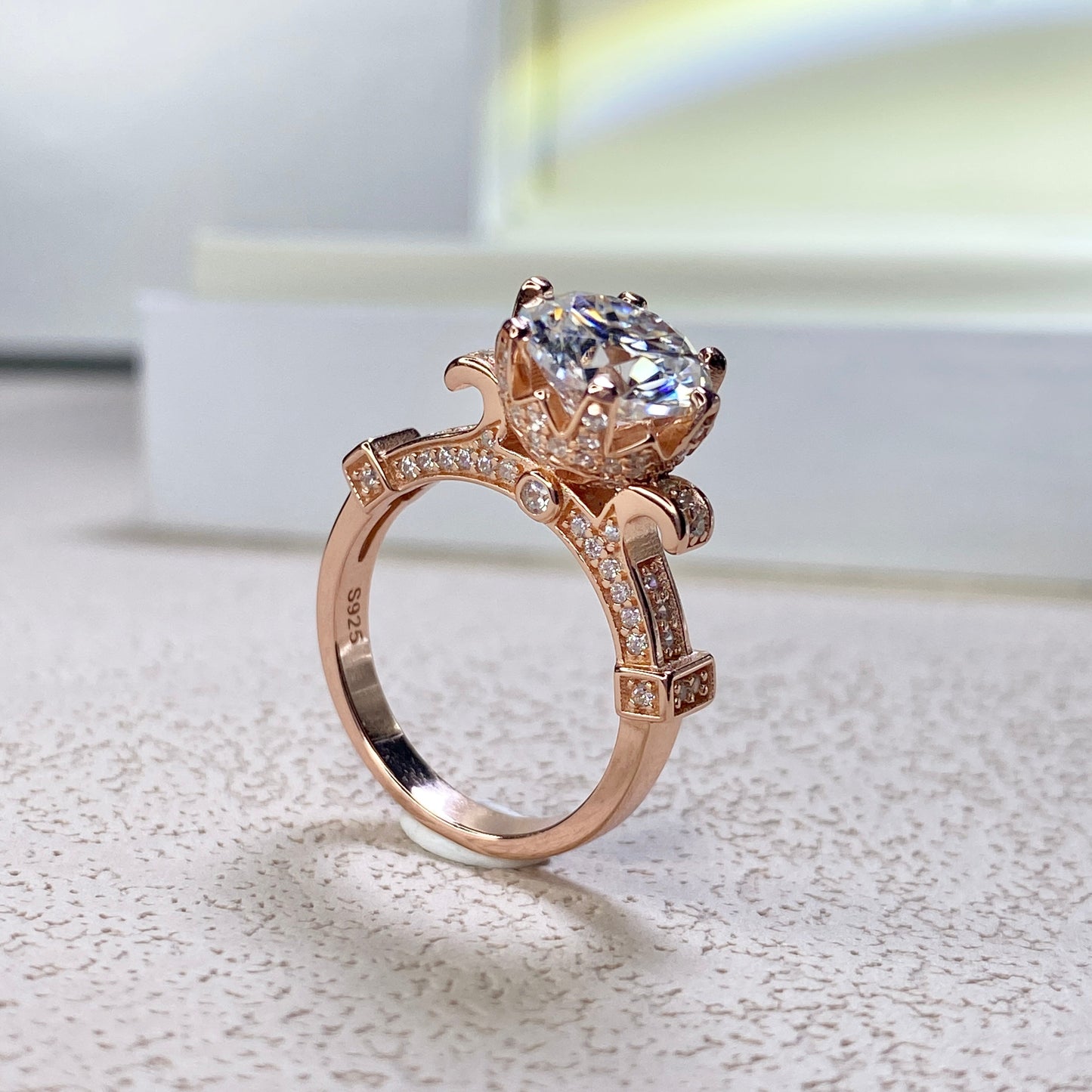 BEEUYOO 925 Sterling Silver Moissanite rings