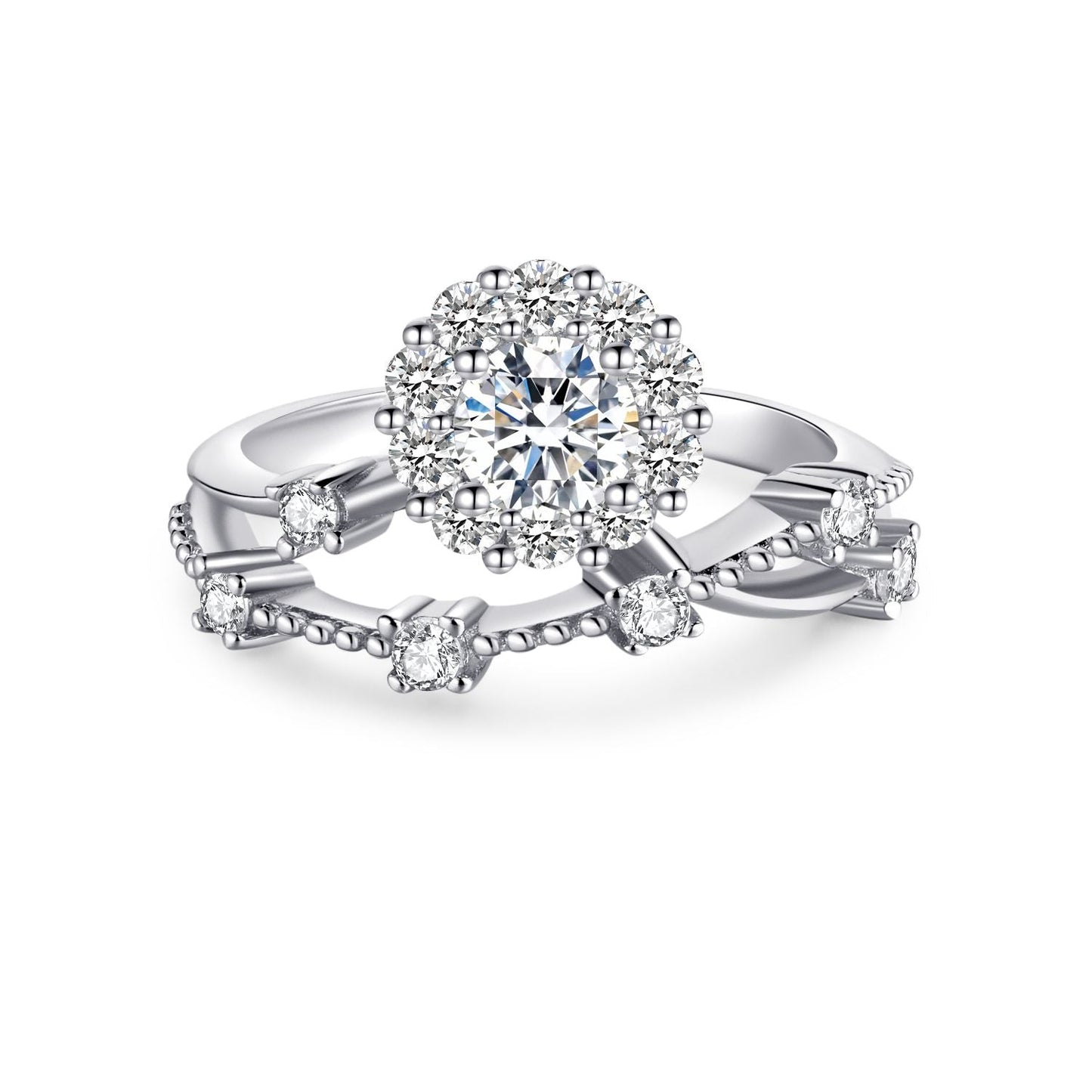 BEEUYOO 925 Sterling Silver Moissanite rings