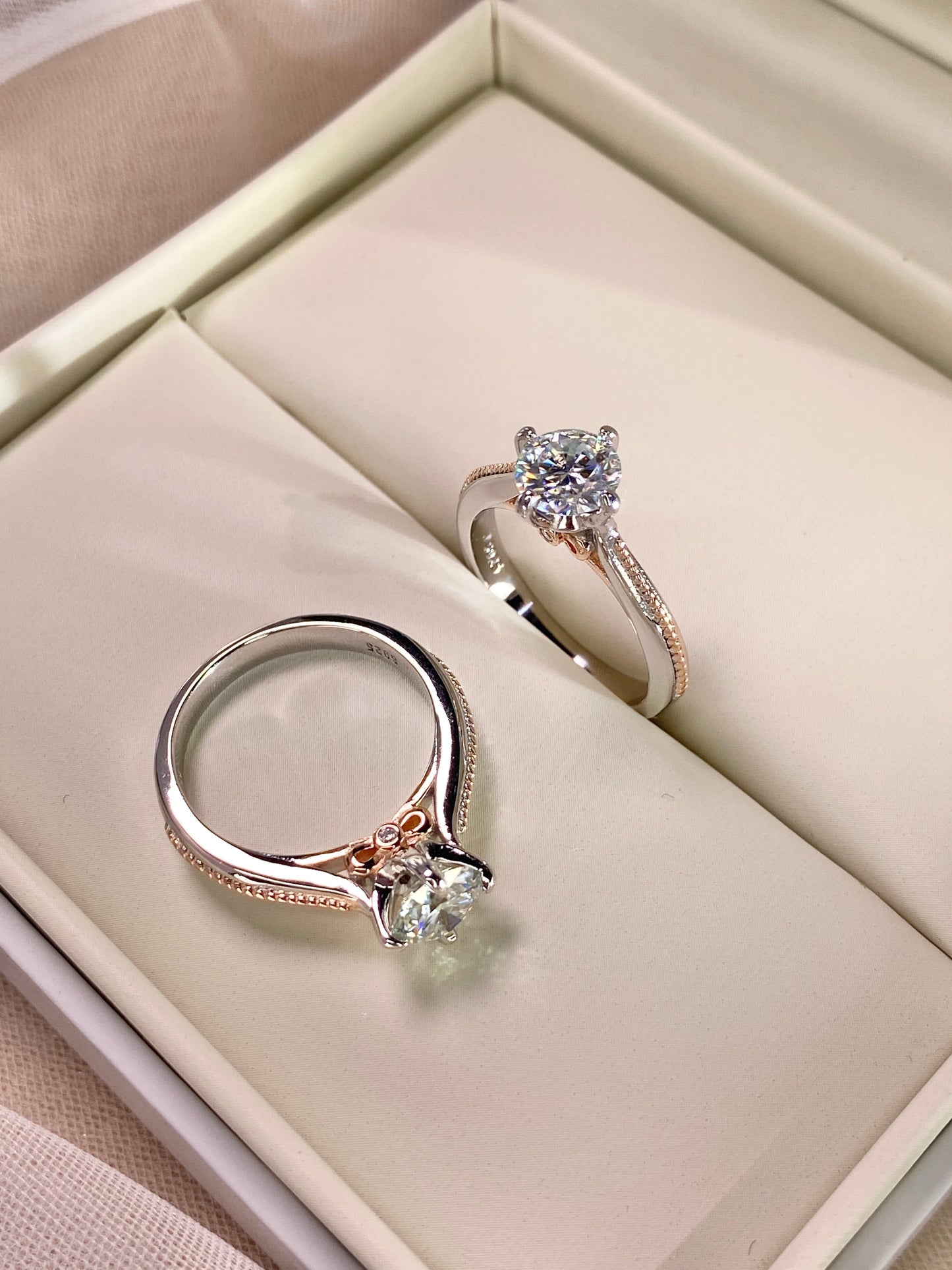 BEEUYOO 925 Sterling Silver Moissanite rings