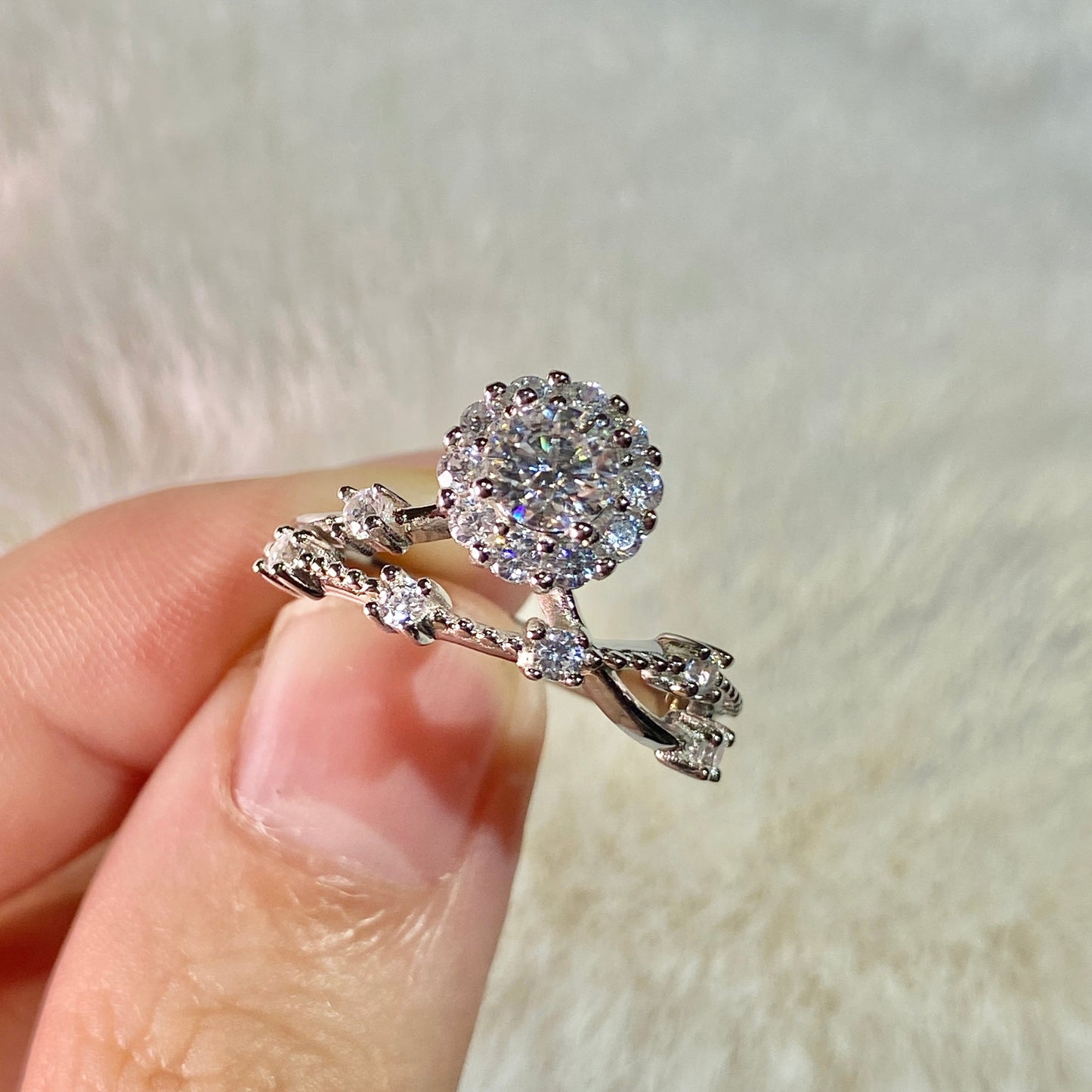 BEEUYOO 925 Sterling Silver Moissanite rings