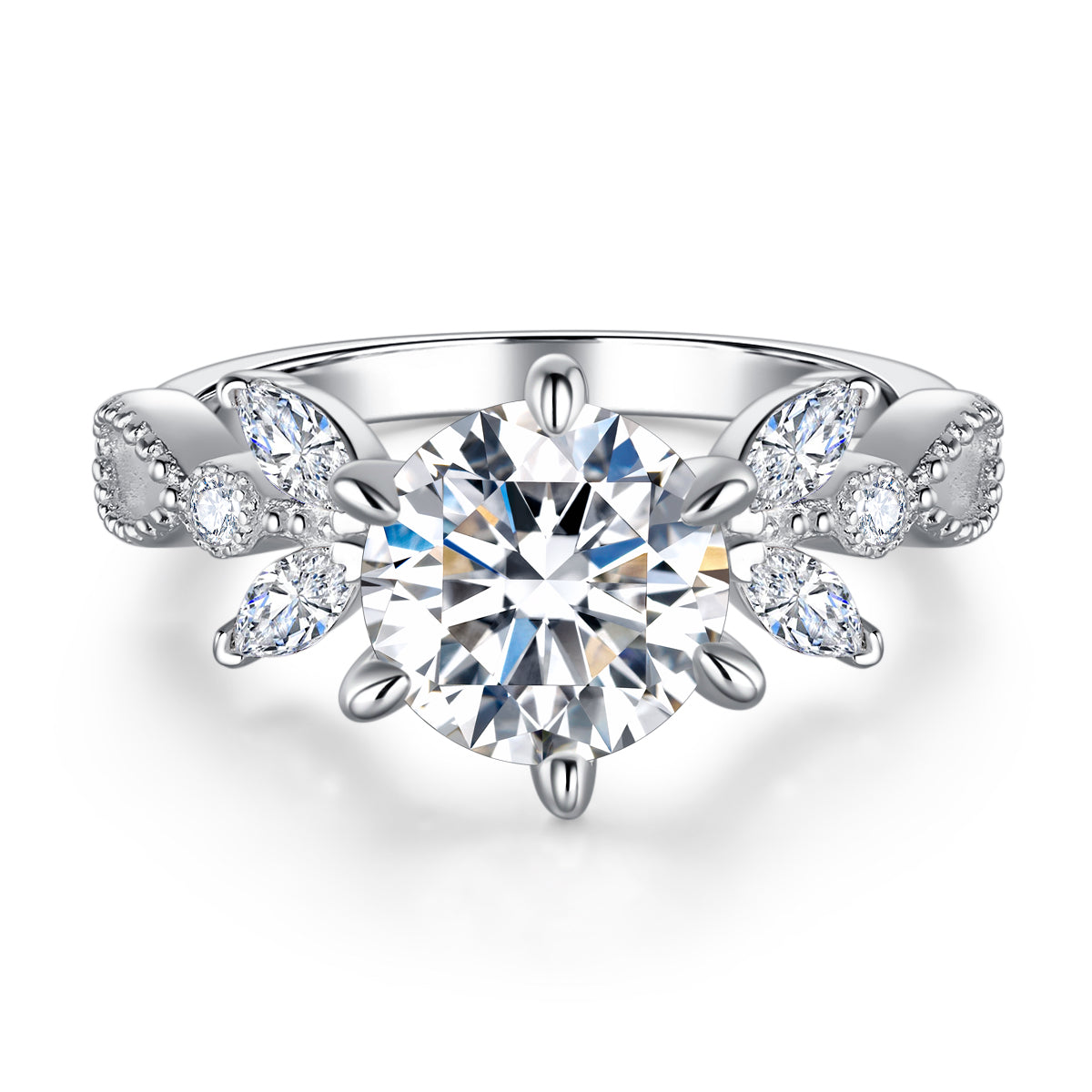 BEEUYOO 925 Sterling Silver Moissanite rings