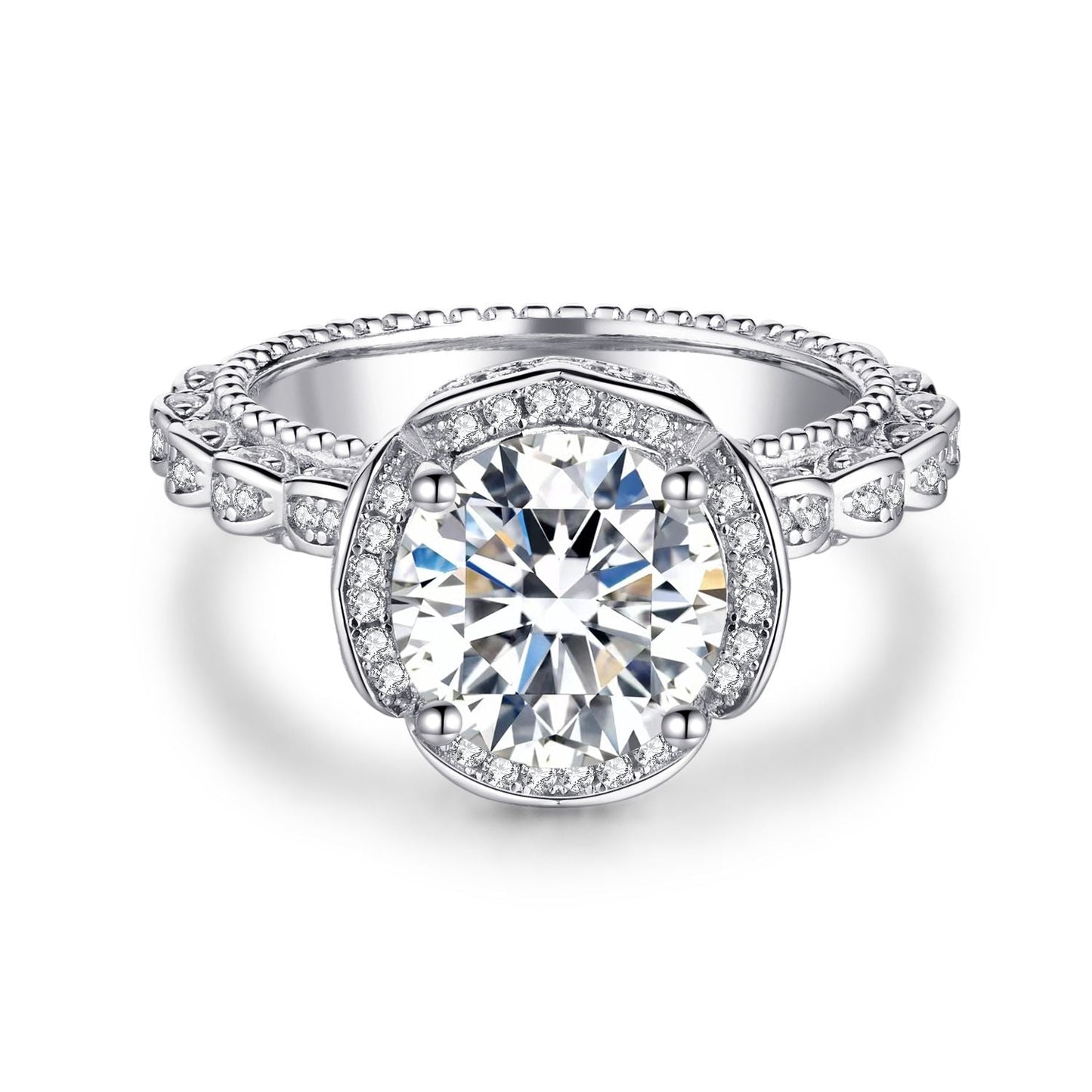 BEEUYOO(Rose Garden)925 Sterling Silver Moissanite rings