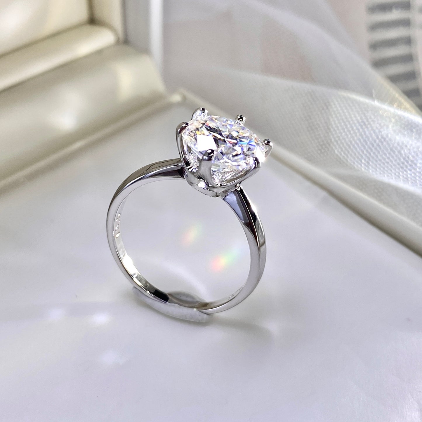 BEEUYOO  925 Sterling Silver Moissanite rings