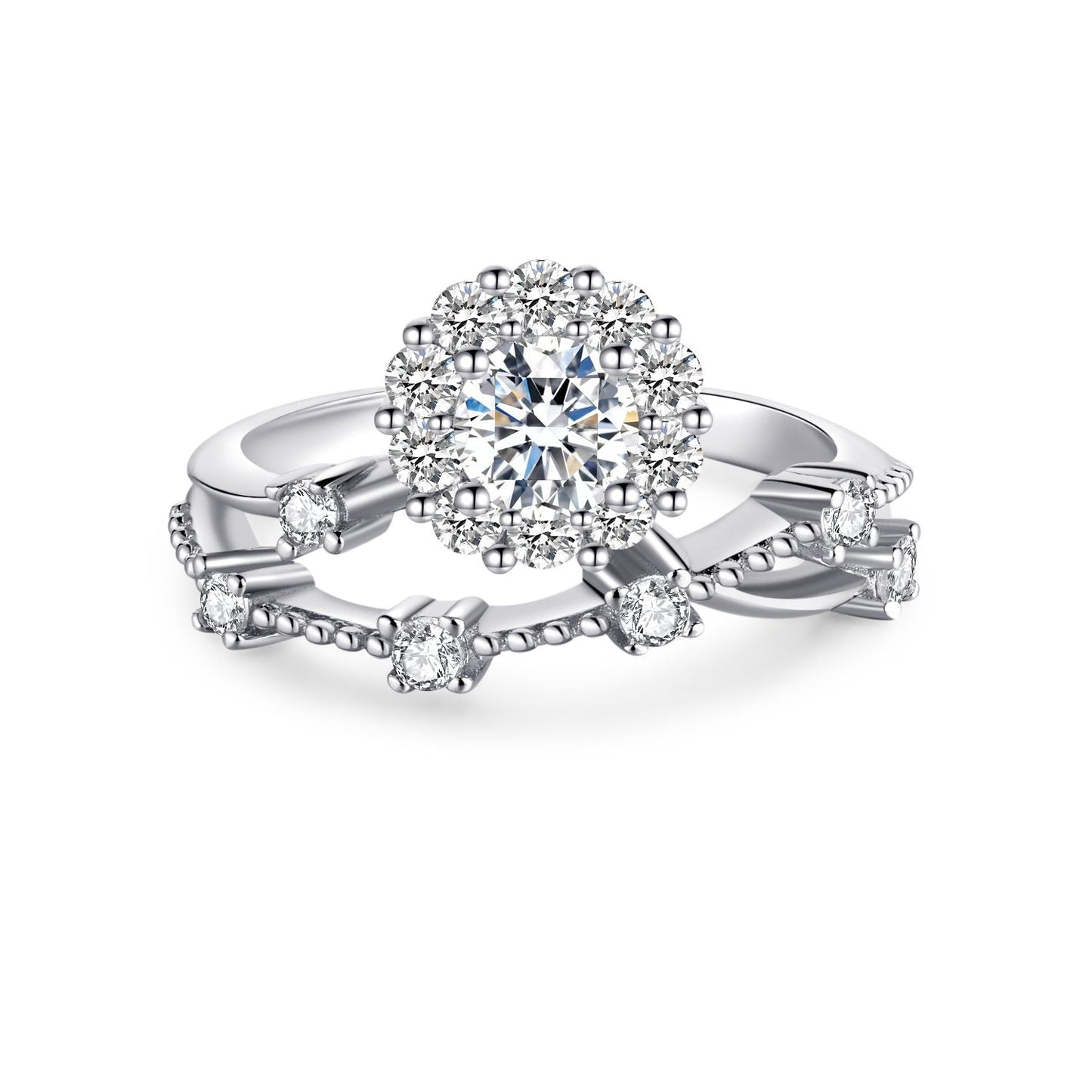 BEEUYOO  925 Sterling Silver Moissanite rings