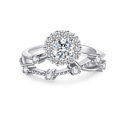 BEEUYOO  925 Sterling Silver Moissanite rings