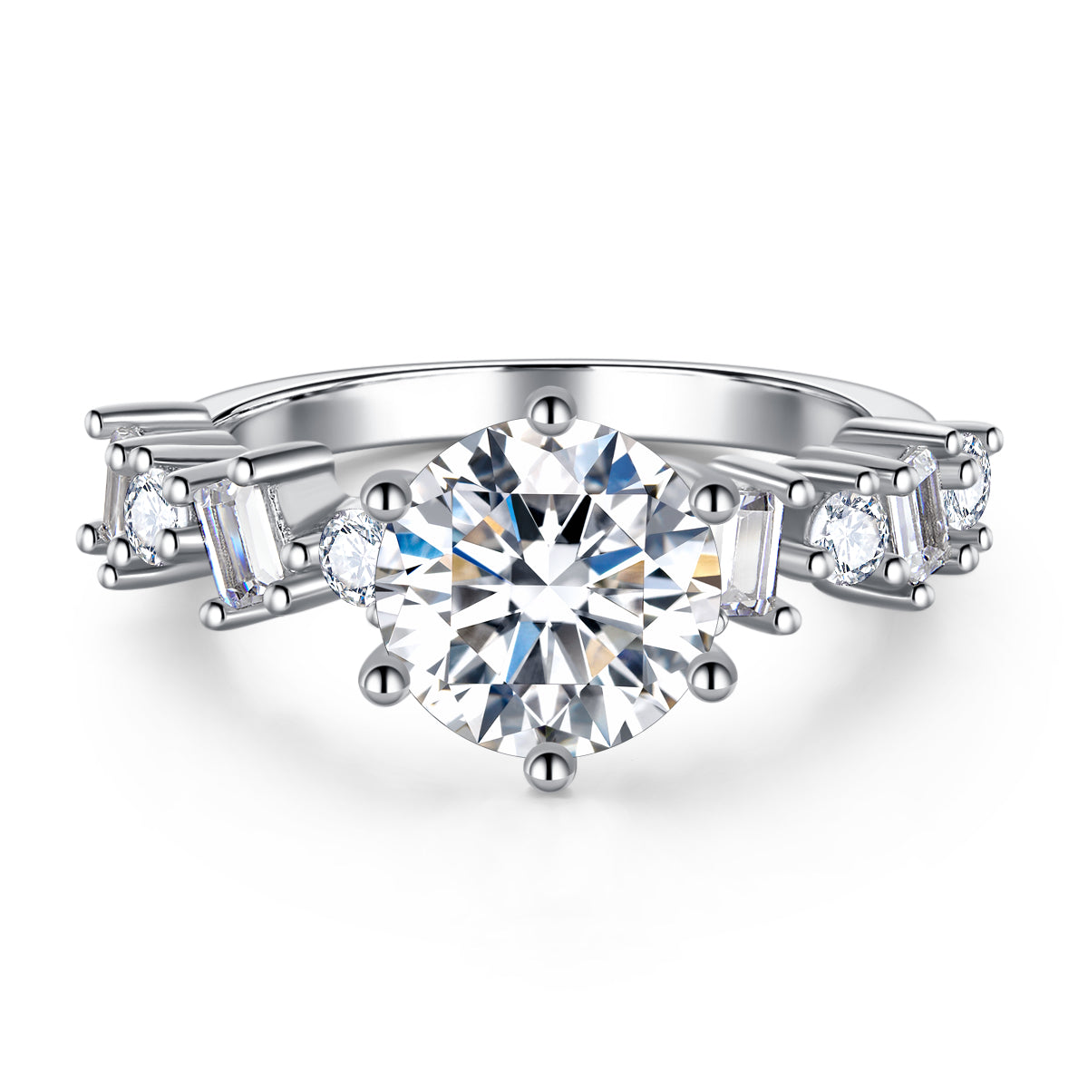 BEEUYOO  925 Sterling Silver Moissanite rings