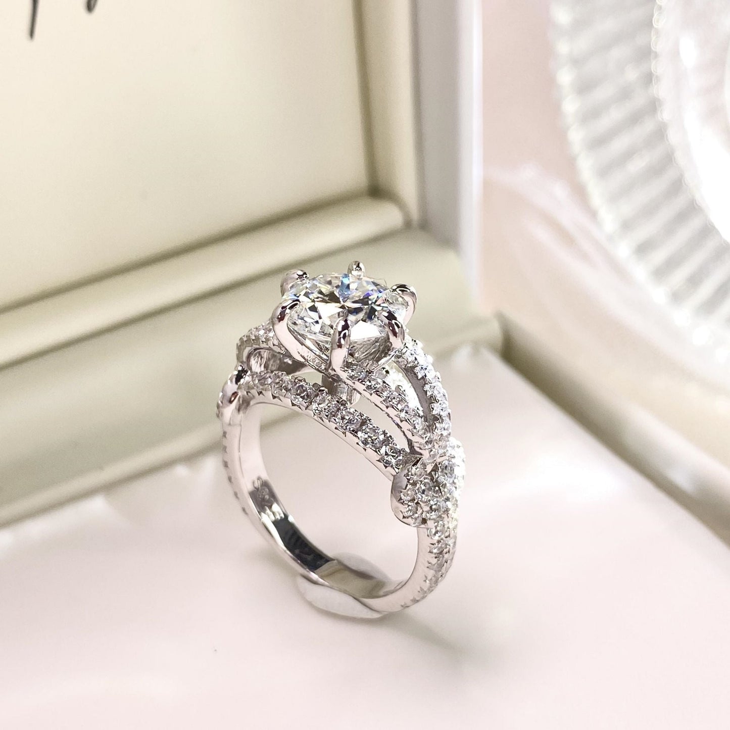 BEEUYOO  925 Sterling Silver Moissanite rings