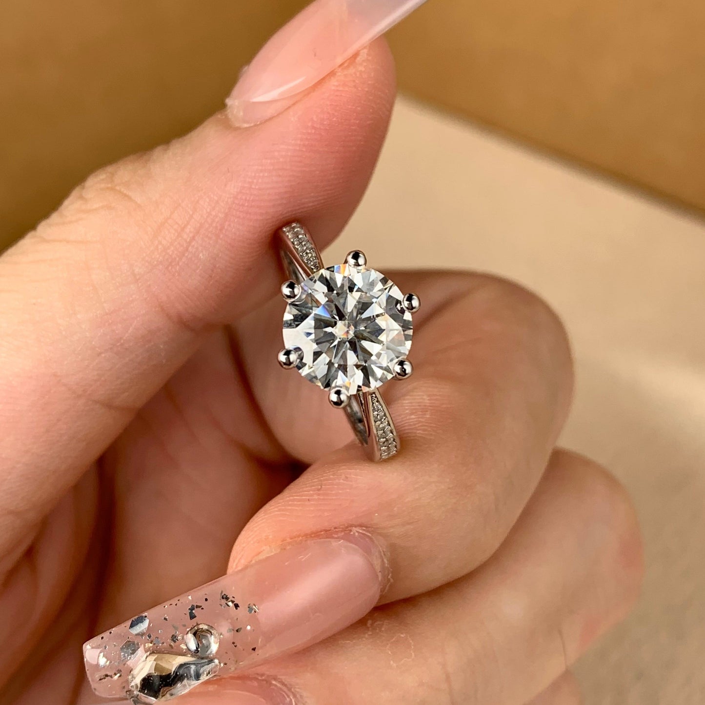 BEEUYOO  925 Sterling Silver Moissanite rings