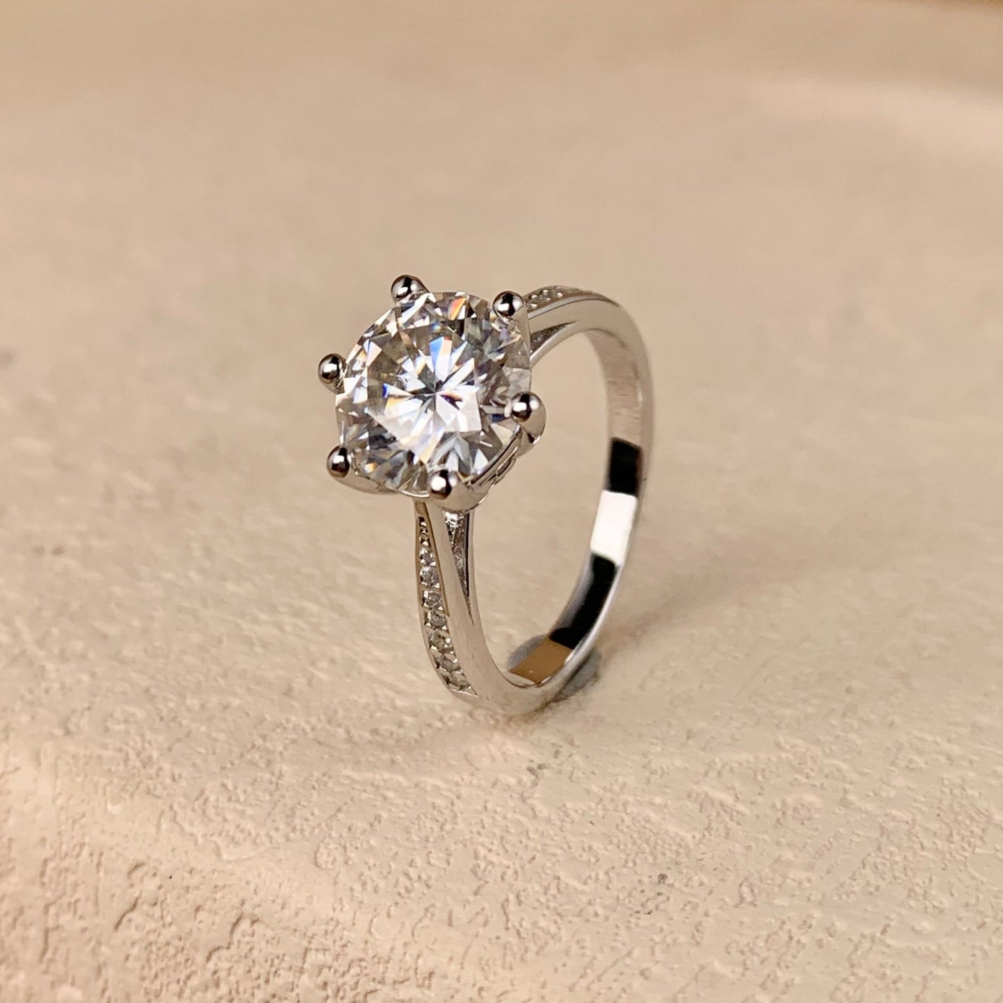 BEEUYOO  925 Sterling Silver Moissanite rings